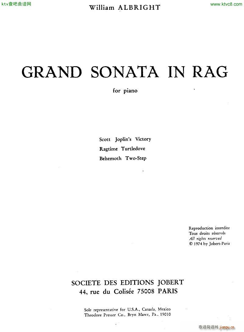 Albright Grand Sonata in Rag(钢琴谱)1