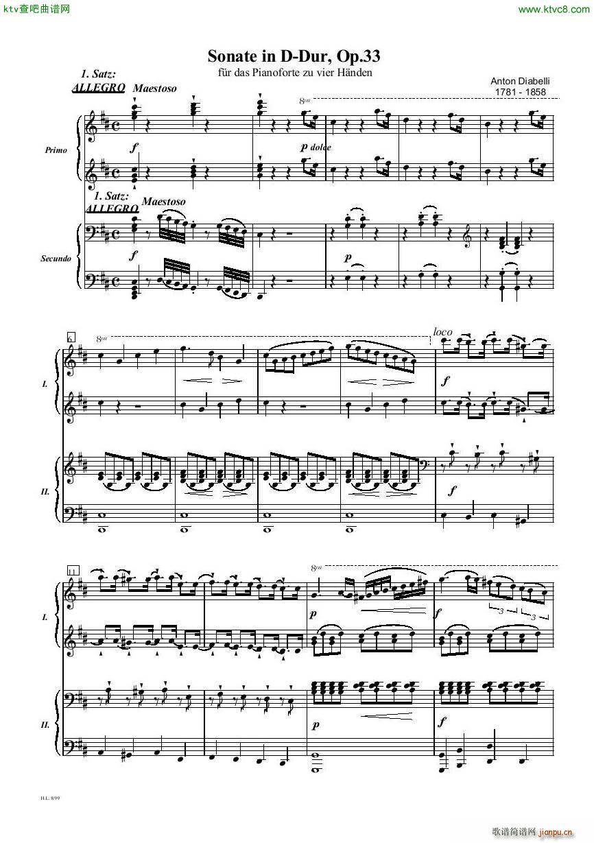 Diabelli Sonata Op33 For Two Pianos(钢琴谱)1