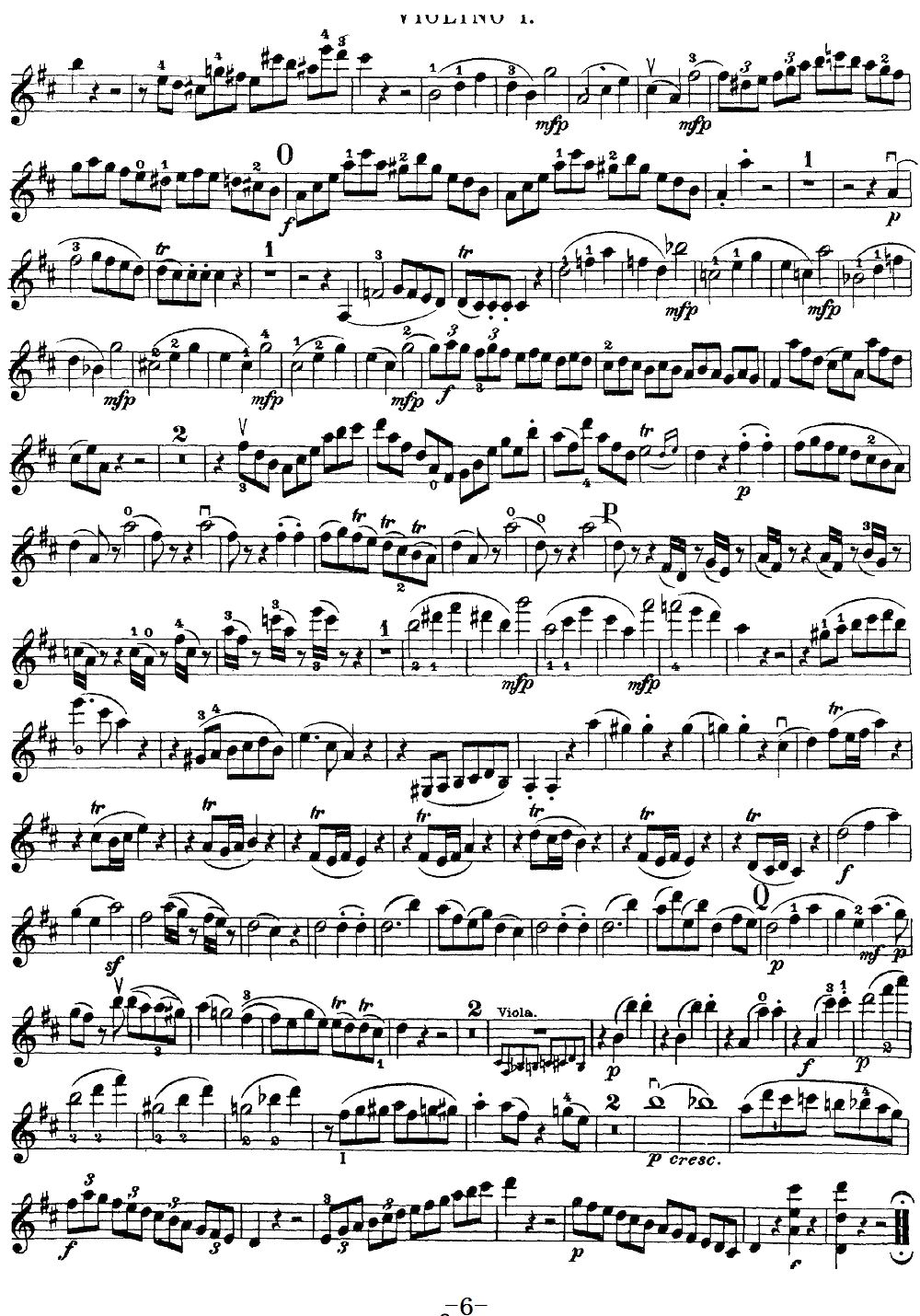 Mozart Quartet No 21 in D Major K 575 Violin 1(十字及以上)6