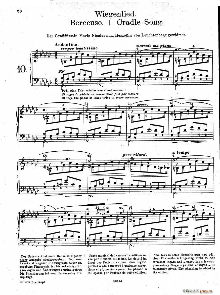 Henselt Piano Solo Album Piano Solo Album(十字及以上)27