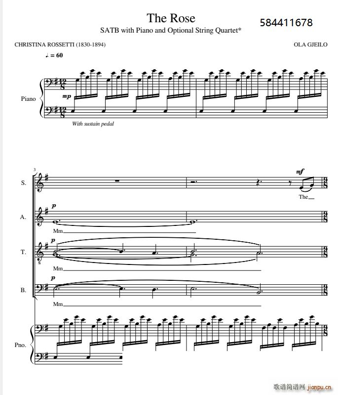 The Rose合唱谱(合唱谱)1