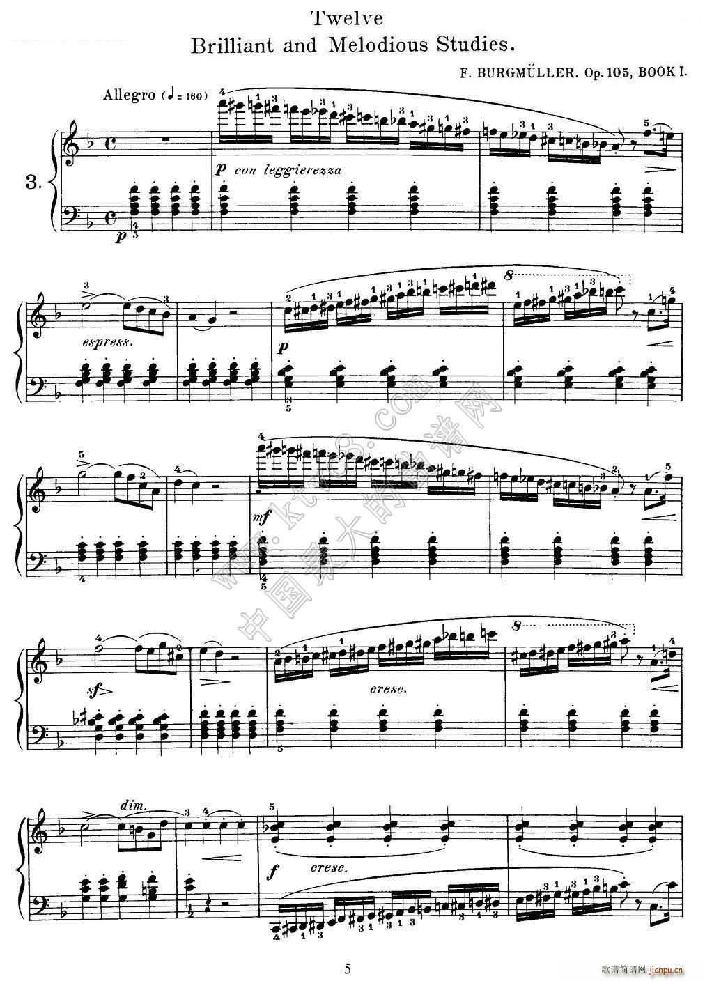 Burgmuller 12 Brillian and Melodious Studies 3(钢琴谱)1