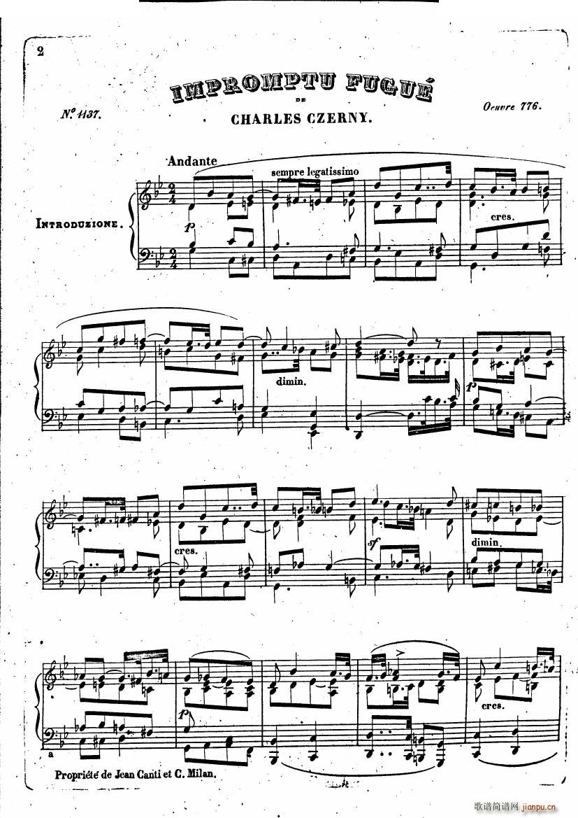 Czerny Impromptu Fugue 2 Impromptu Fugue 2(十字及以上)1