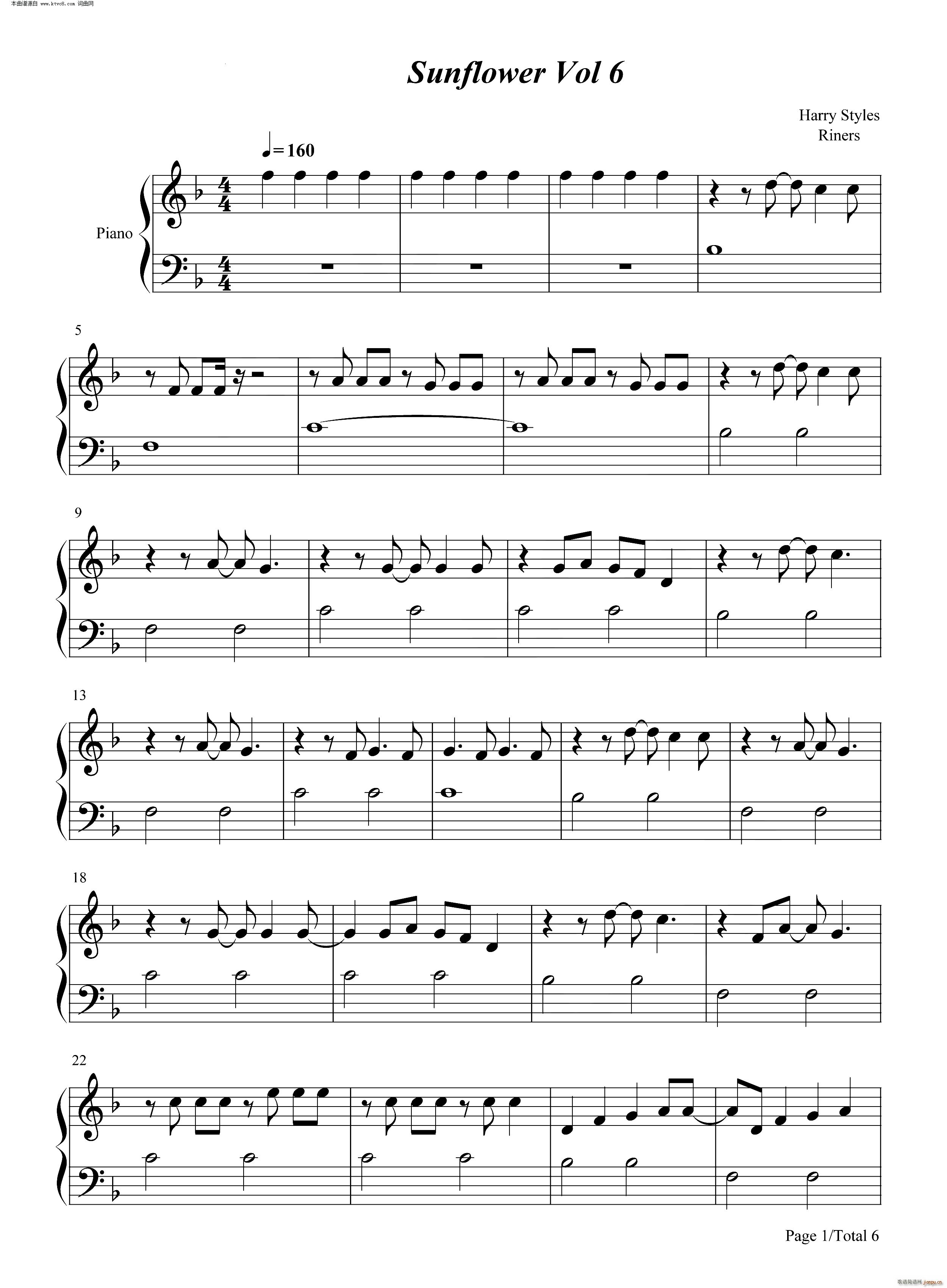 Sunflower Vol 6(钢琴谱)1