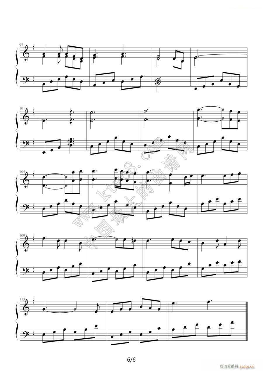 知心爱人 任静 付笛生(钢琴谱)6