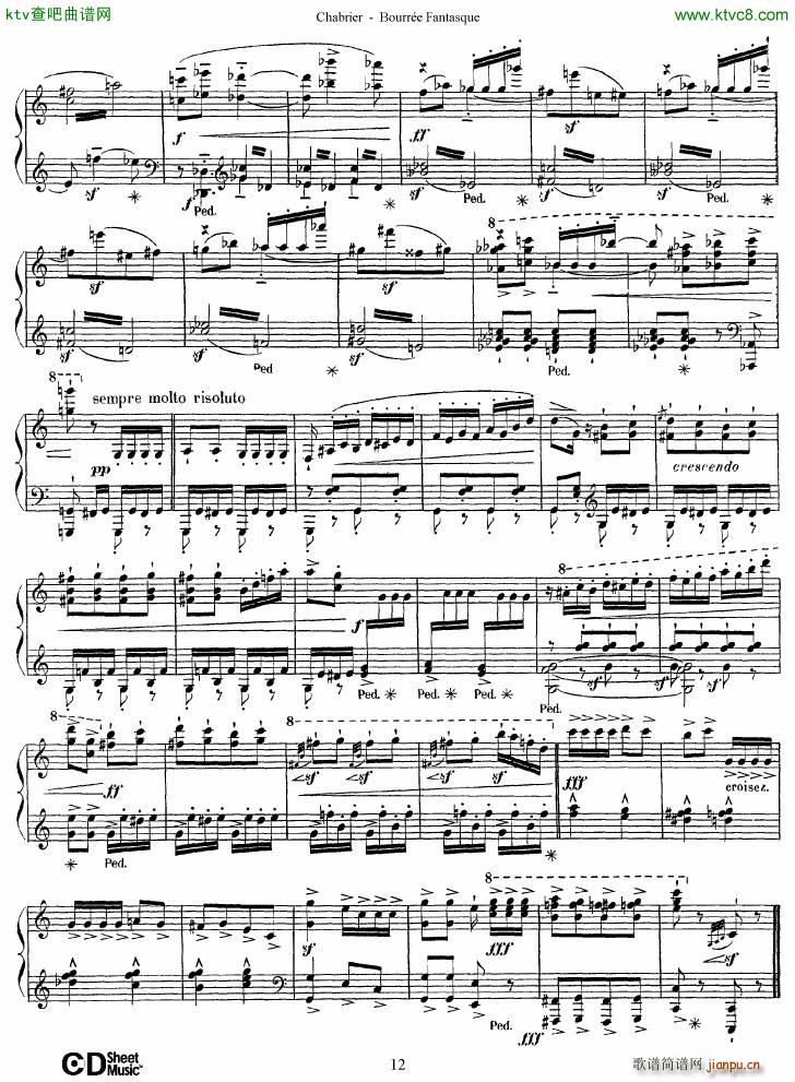 Chabrier Bourreé Fantasque(钢琴谱)12