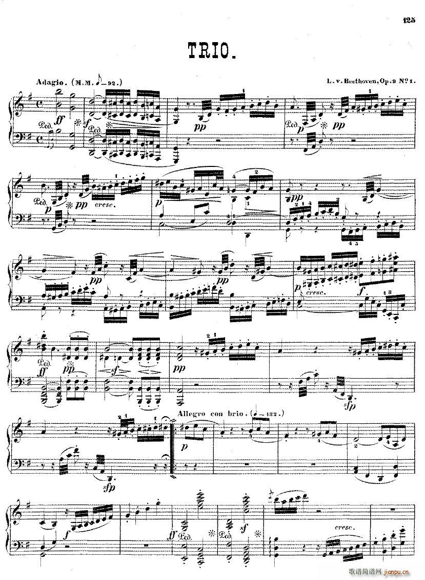 Beethoven op 9 no 1 Trio arr Winkler(钢琴谱)1