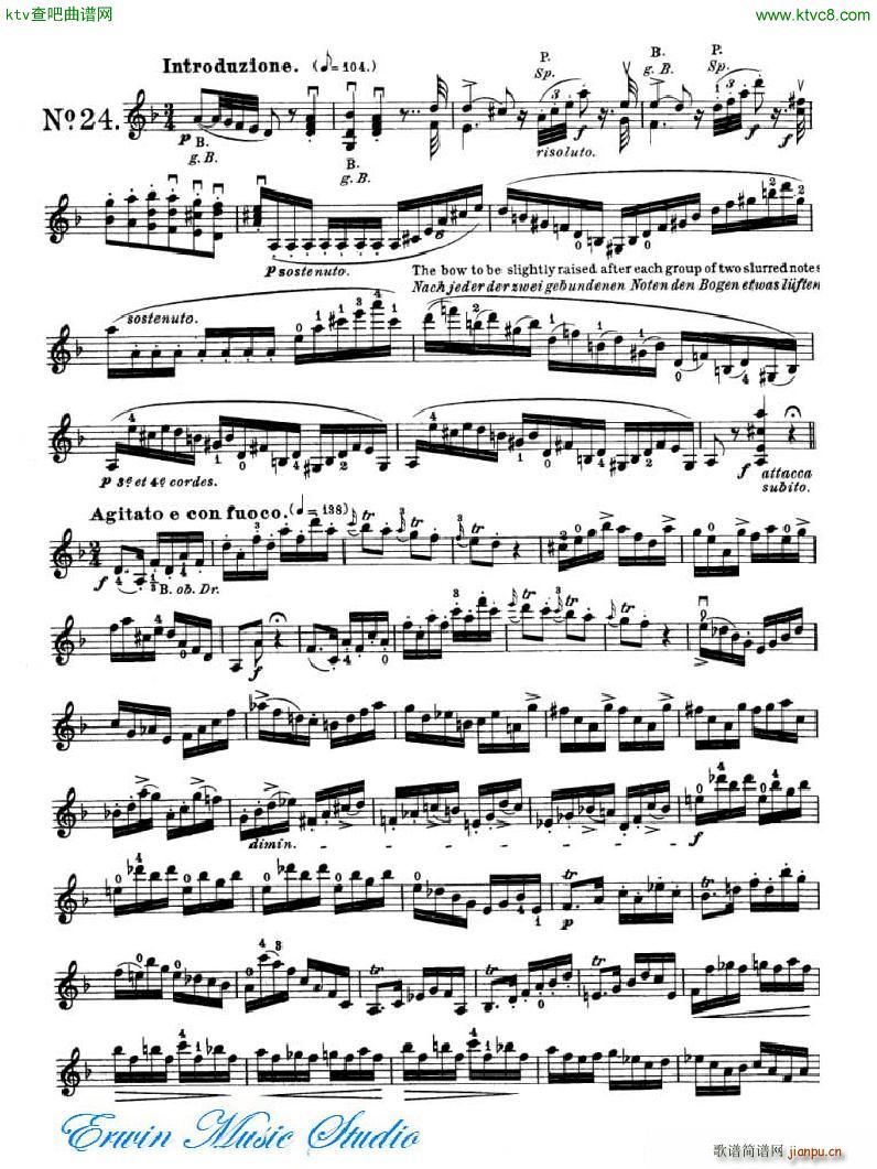 罗德 24首练习曲Pierre Rode 24 Studi Per violino 17 24(十字及以上)15