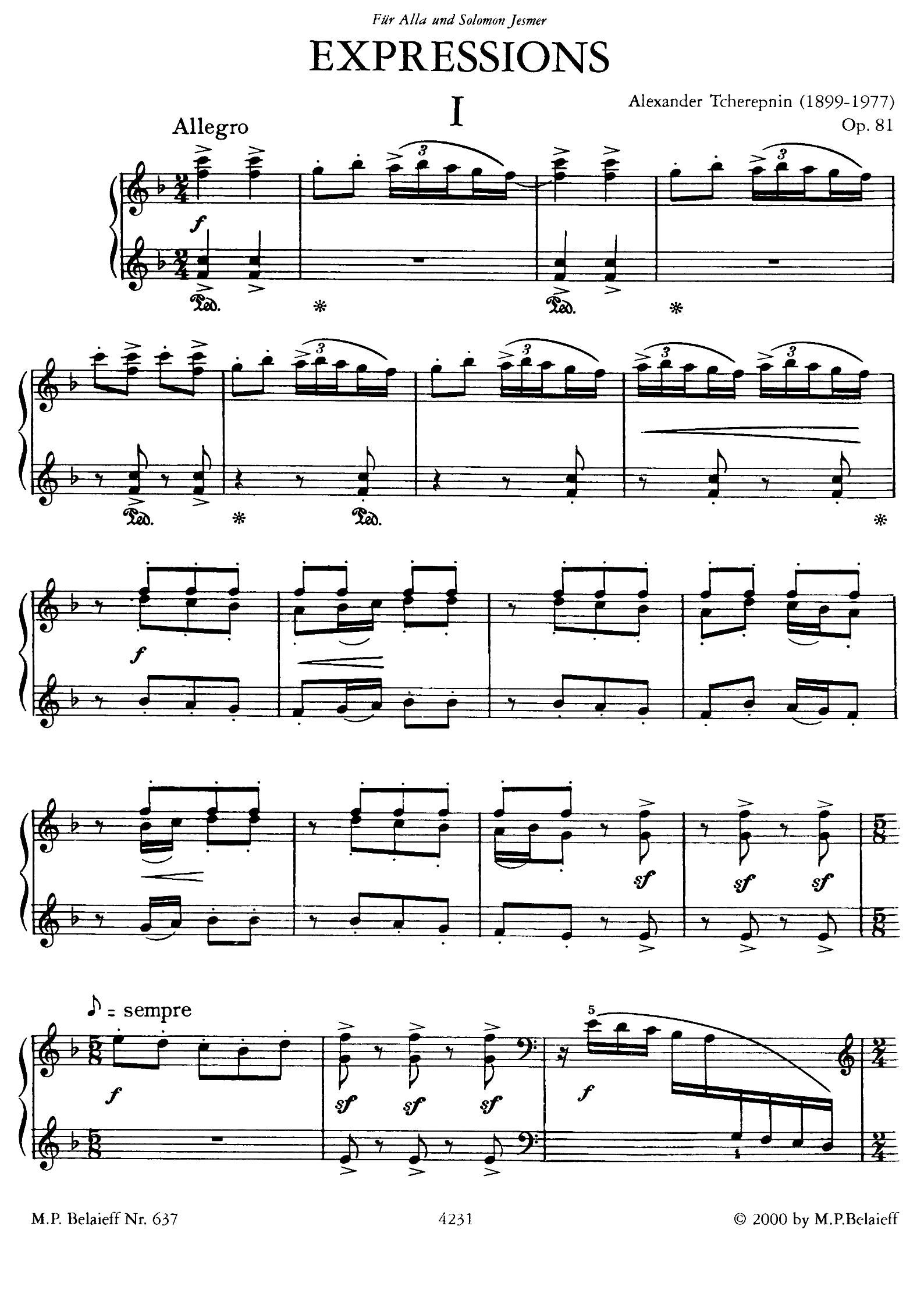 Expressions 表现力 1(钢琴谱)1