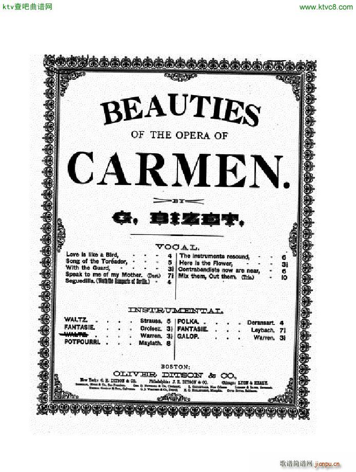 Bizet Carmen Waltz arr Warren(钢琴谱)1