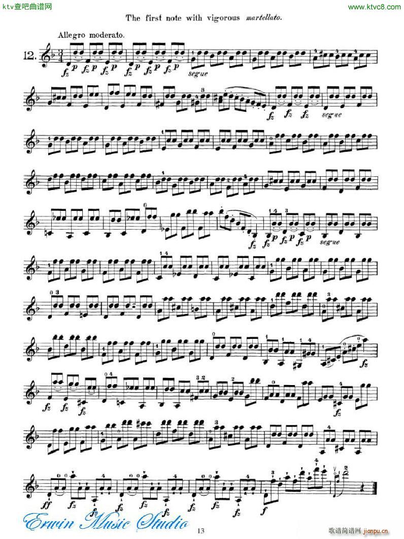 马扎斯 75首渐进式旋律练习 图书1 30首专门练习 01 20(十字及以上)13