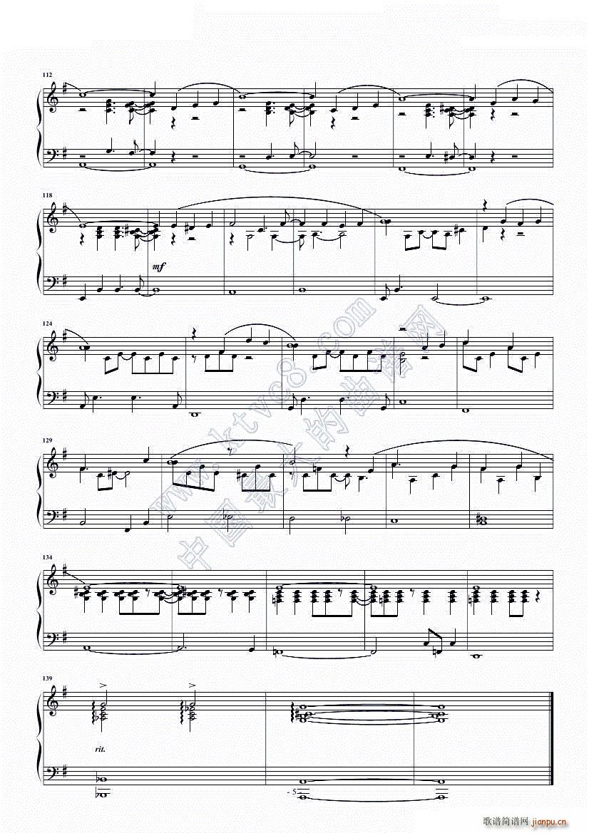 秋叶 Autumn Leaves 指法(钢琴谱)5