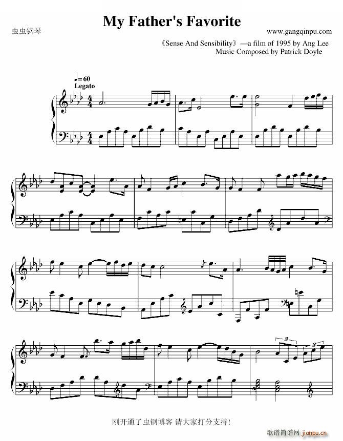 sense and sensibility 理智与情感(钢琴谱)1