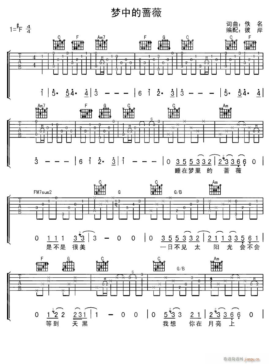 梦中的蔷薇1(吉他谱)1