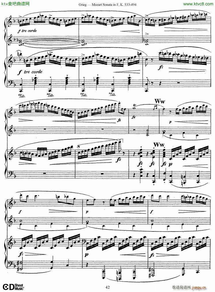 Grieg Sonata K 533 Mozart 2nd Piano Grieg(钢琴谱)42