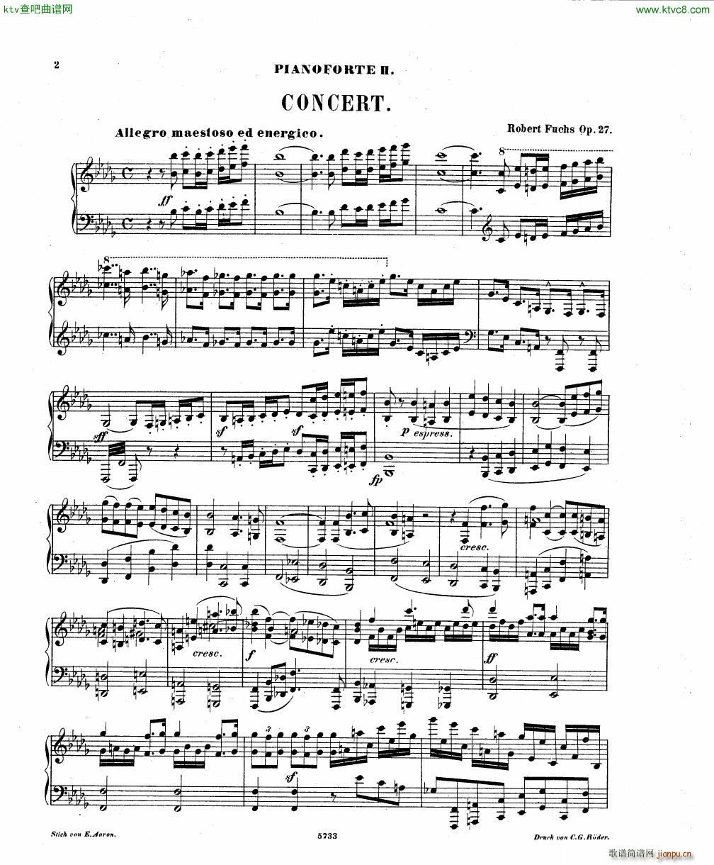 Fuchs Piano concerto Op 27 II(钢琴谱)1