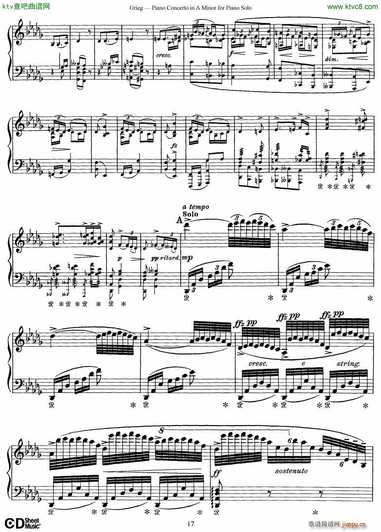 Grieg Piano Concerto solo arr 2 byGrieg(钢琴谱)17