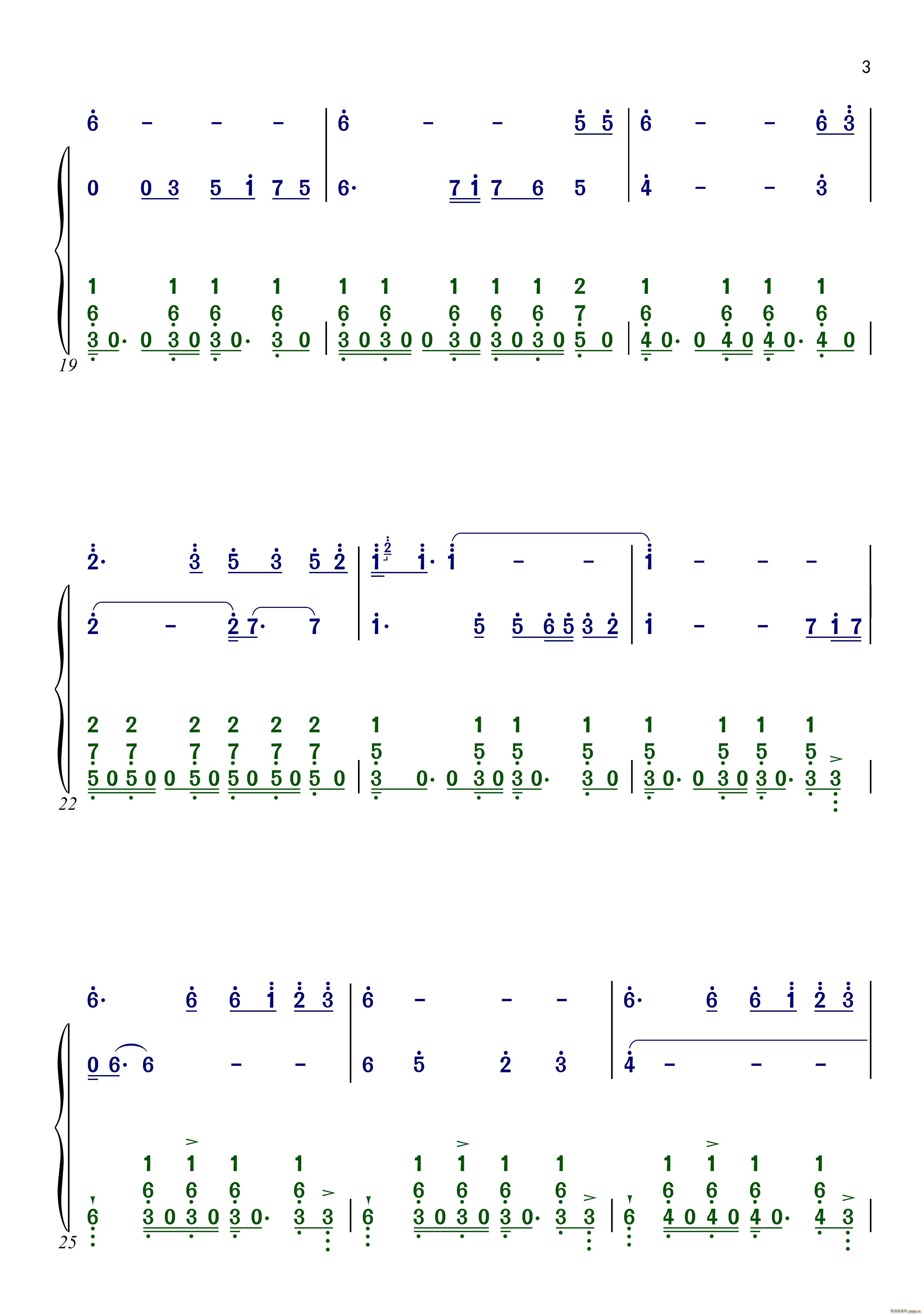 昨夜星辰 钢琴(钢琴谱)3