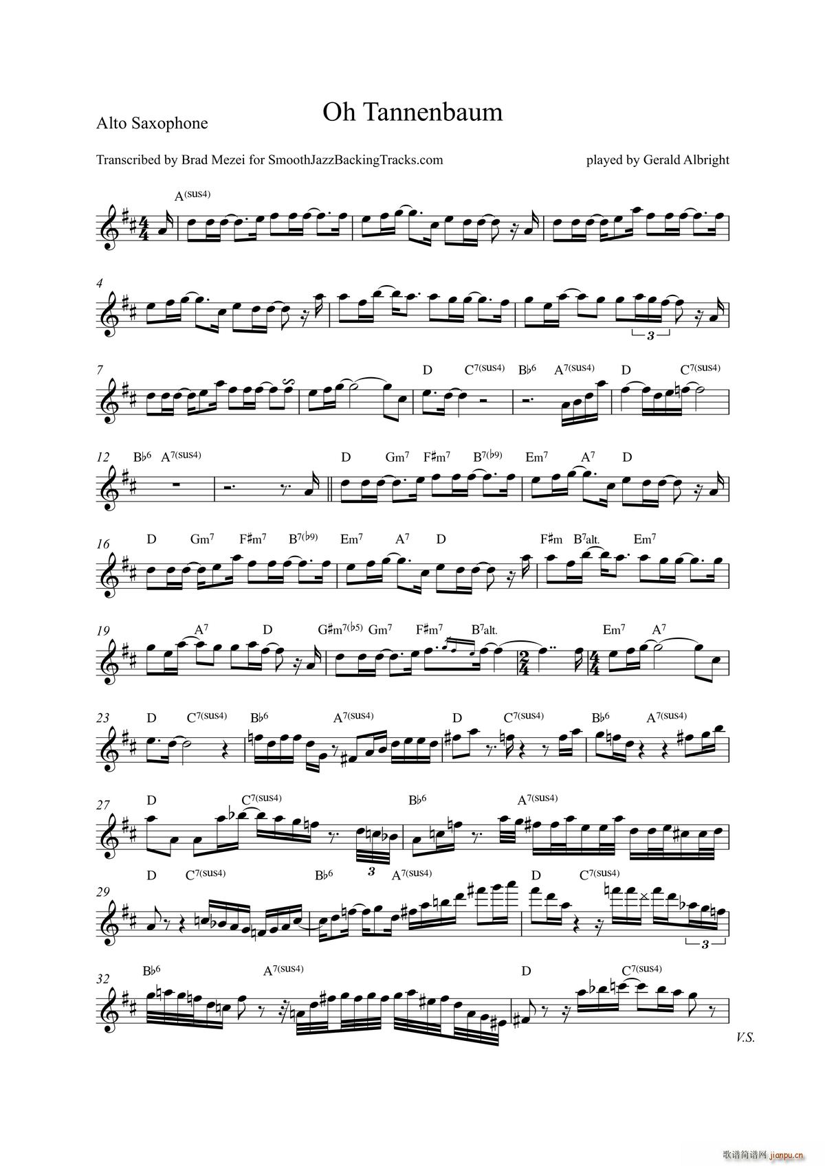 Oh Tannenbaum 中音萨克斯(十字及以上)1