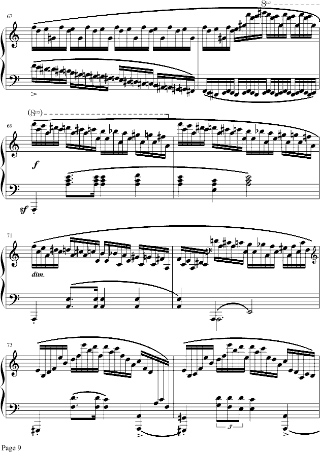 肖邦冬风练习曲(钢琴谱)9