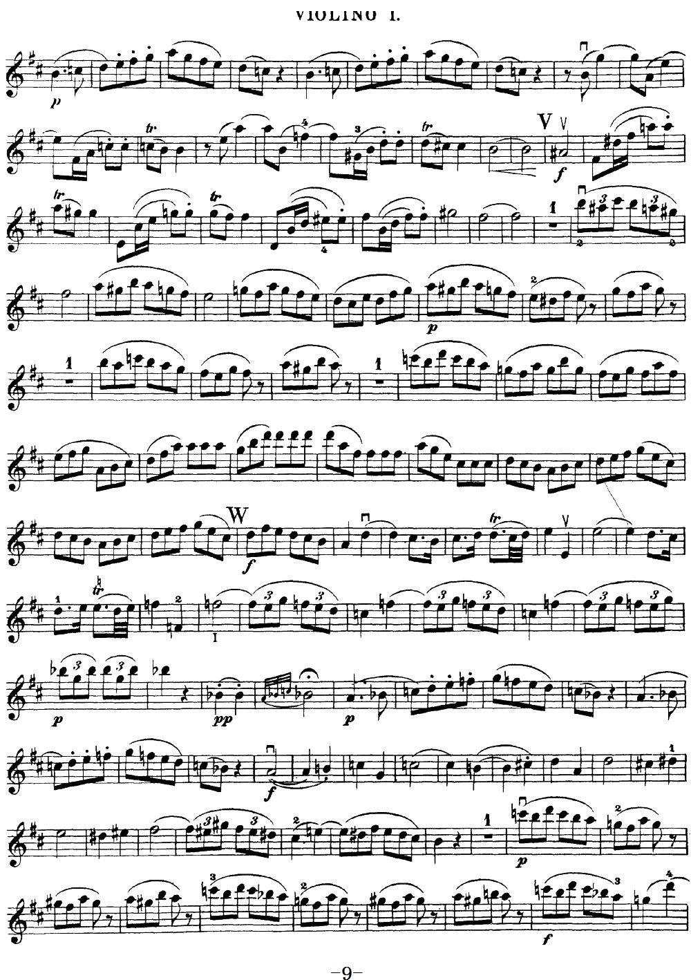 Mozart Quartet No 20 in D Major K 499 Violin 1(十字及以上)9