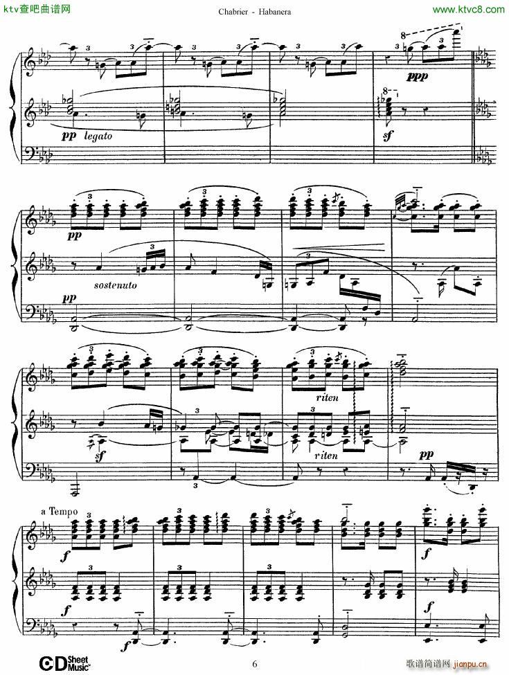 Chabrier Habanera(钢琴谱)6