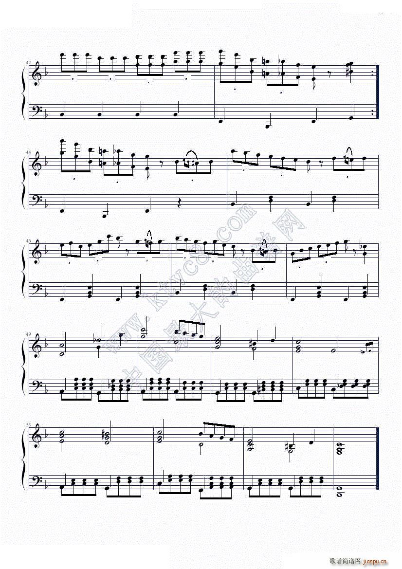 鳟鱼 简易版 舒伯特(钢琴谱)3