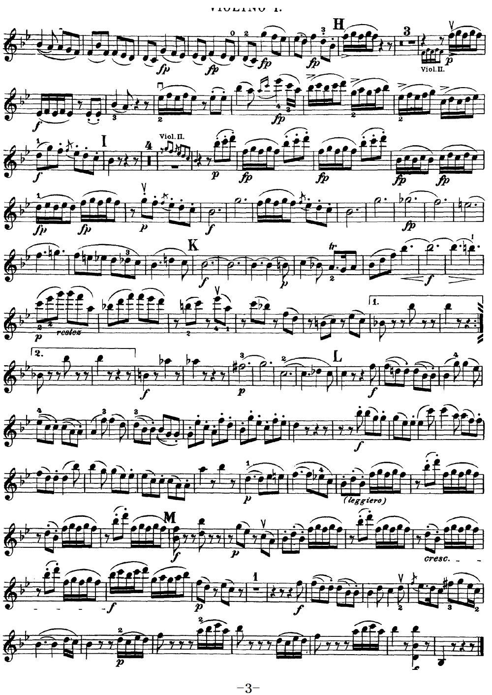 Mozart Quartet No 17 in Bb Major K 458 Violin 1(十字及以上)3