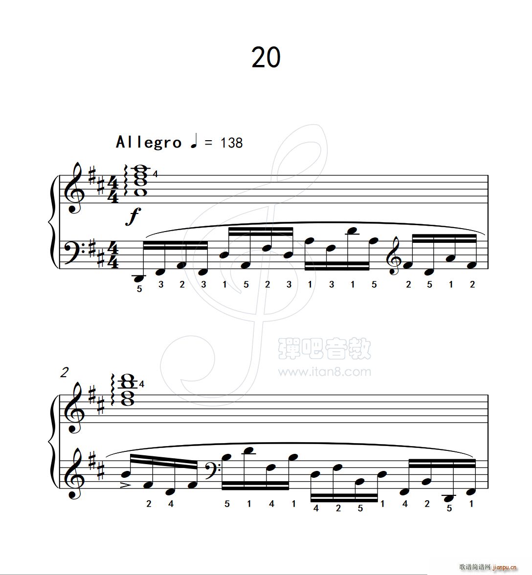 练习曲 20 克拉莫钢琴练习曲60首(钢琴谱)1