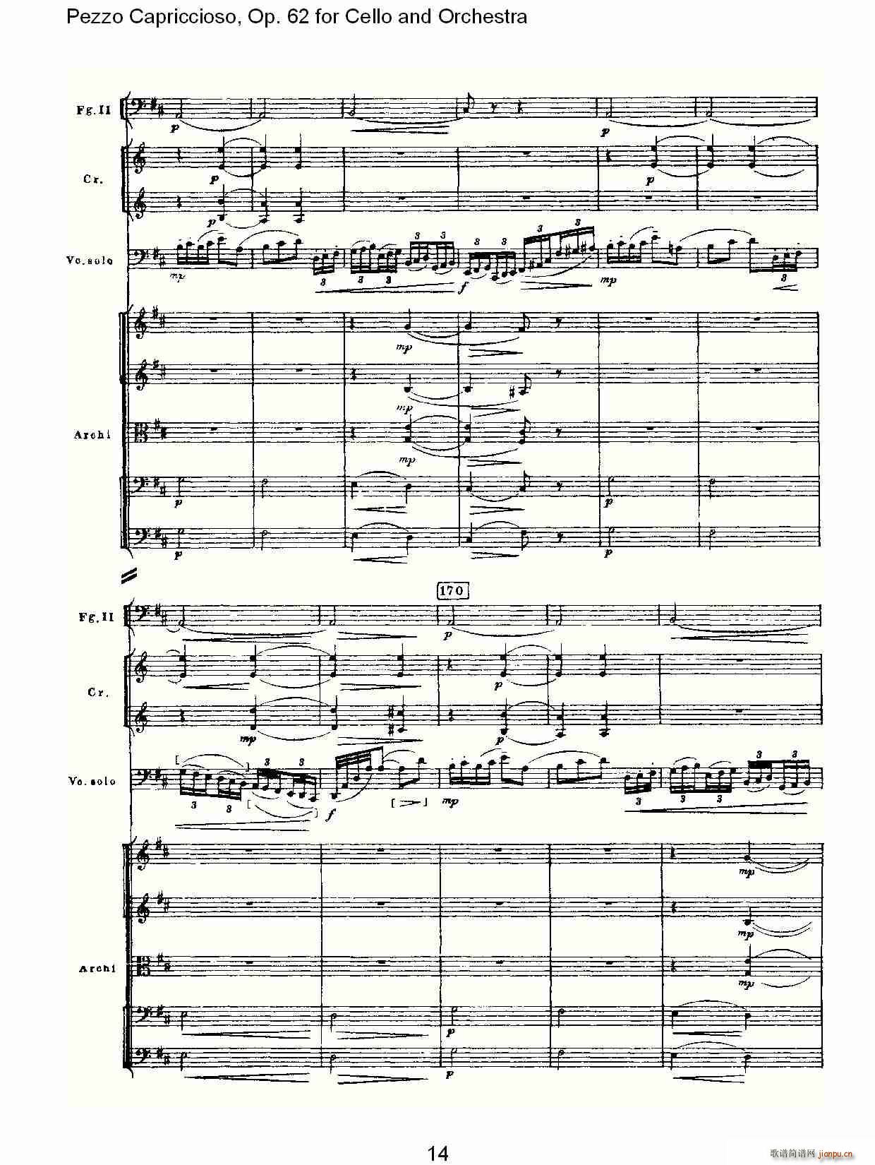 Pezzo Capriccioso, Op.62(大提琴谱)14