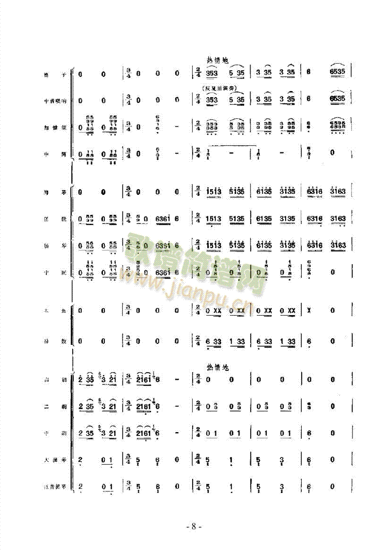 黄杨扁担乐队类民乐合奏(其他乐谱)8