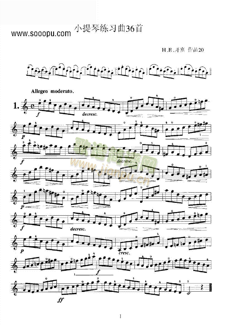 开塞小提琴练习曲36首弦乐类小提琴(其他乐谱)1