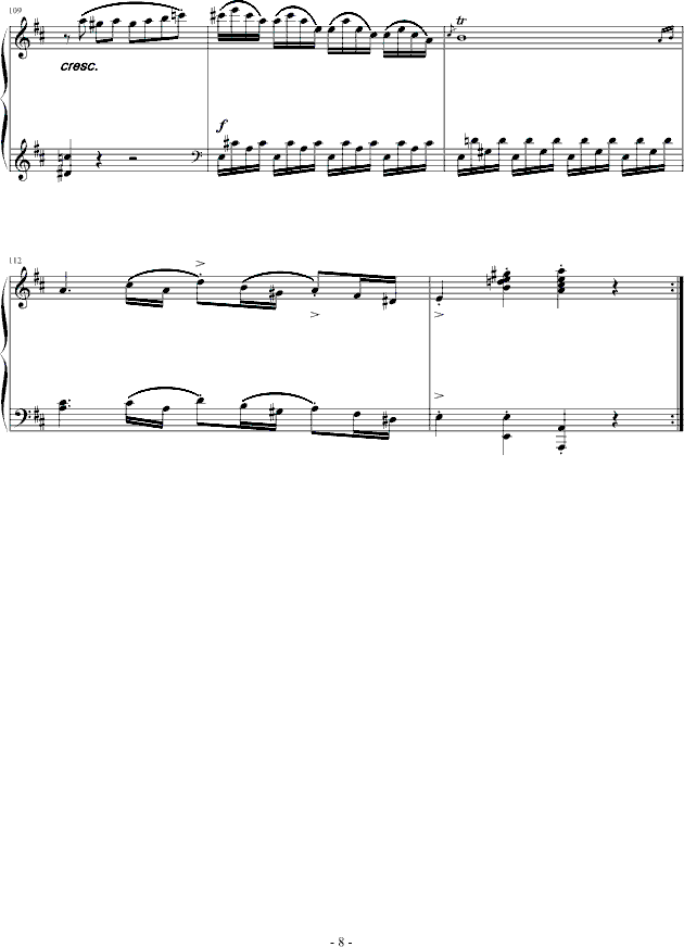 D大调奏鸣曲第一乐章K.284(钢琴谱)8