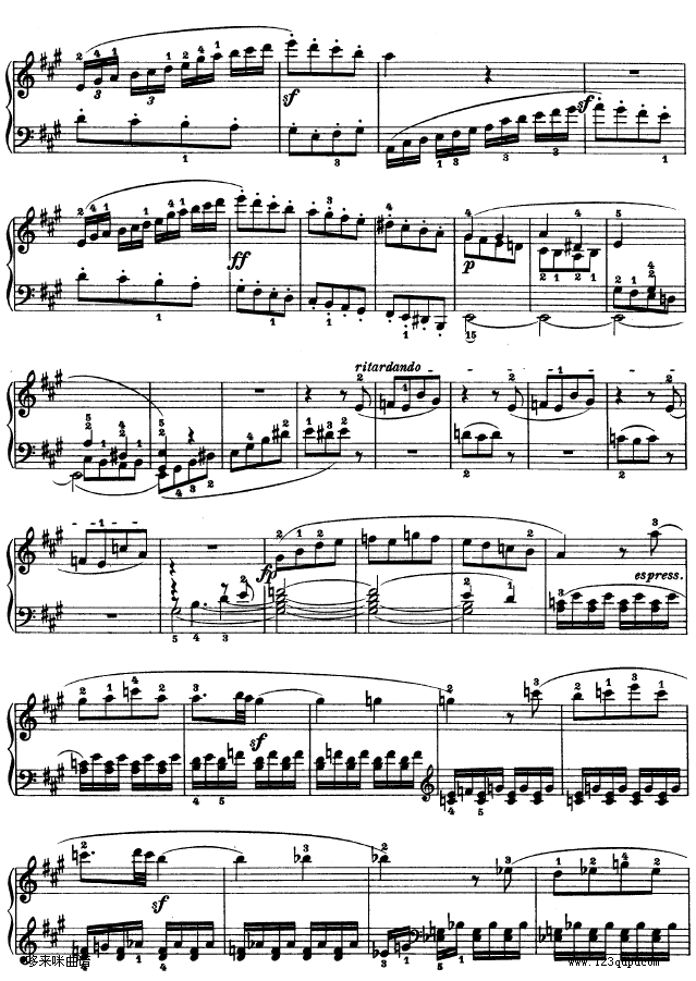 A大调第二钢琴奏鸣曲-贝多芬(钢琴谱)7