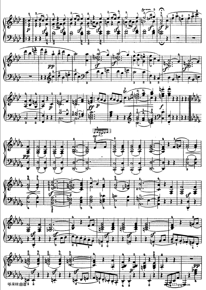 F大调第六钢琴奏鸣曲-Op.10—2-贝多芬(钢琴谱)8
