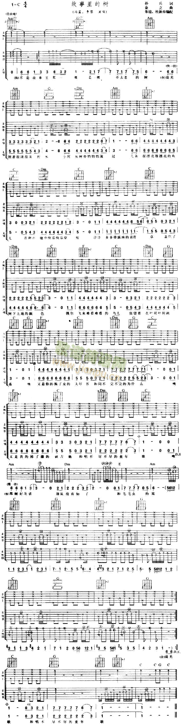 故事里的树(吉他谱)1