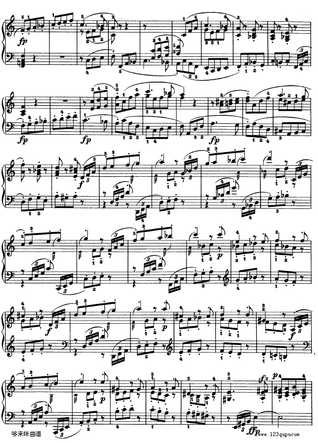A大调第二钢琴奏鸣曲-贝多芬(钢琴谱)5