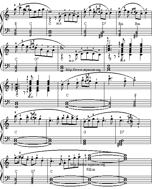 彩云追月(电子琴谱)3