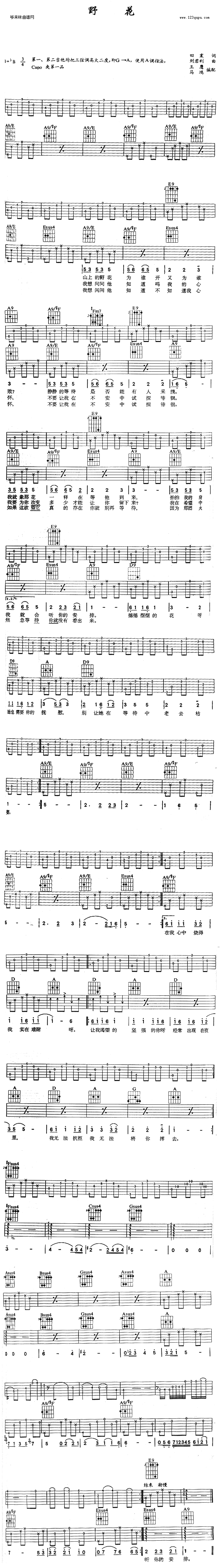 野花(吉他谱)1