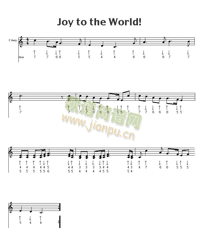 joytotheworld口琴谱(其他乐谱)1