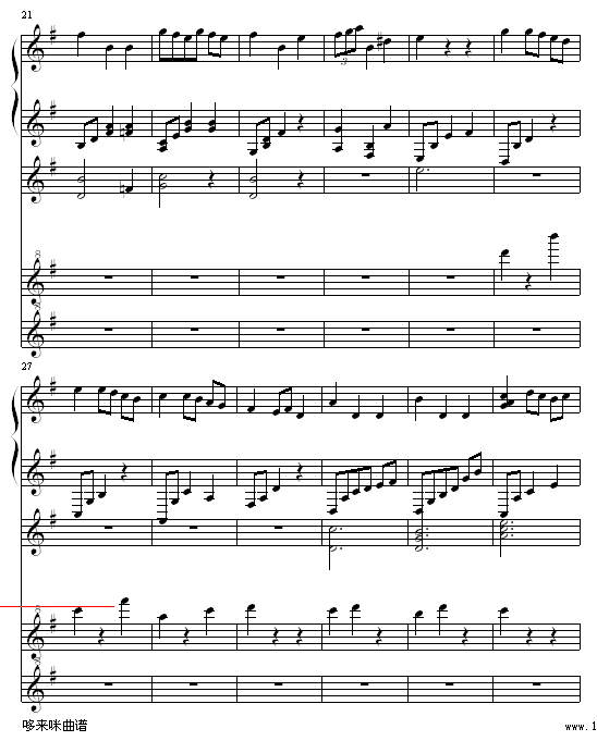 G大调小步舞曲-巴赫(钢琴谱)3