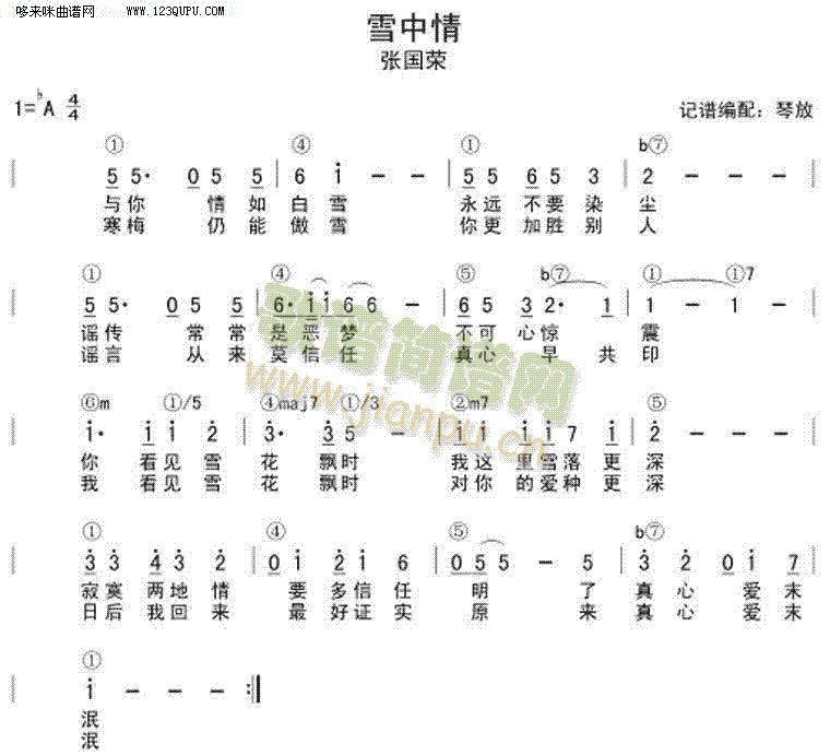 雪中情—张国荣(吉他谱)1