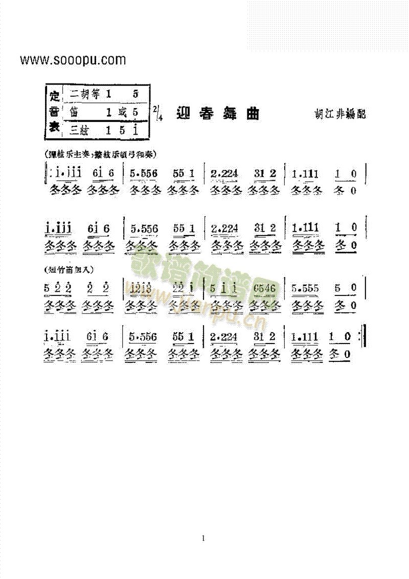 迎春舞曲—国乐合奏曲乐队类民乐合奏(其他乐谱)1