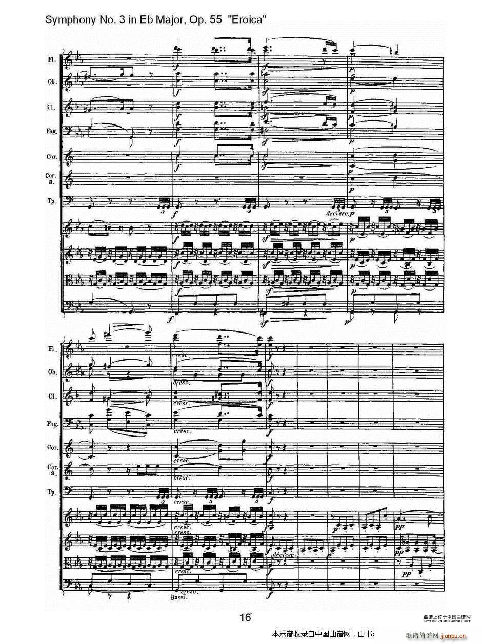 英雄交响曲 又名 降E大调第三交响曲 第二乐 乐器谱(十字及以上)17