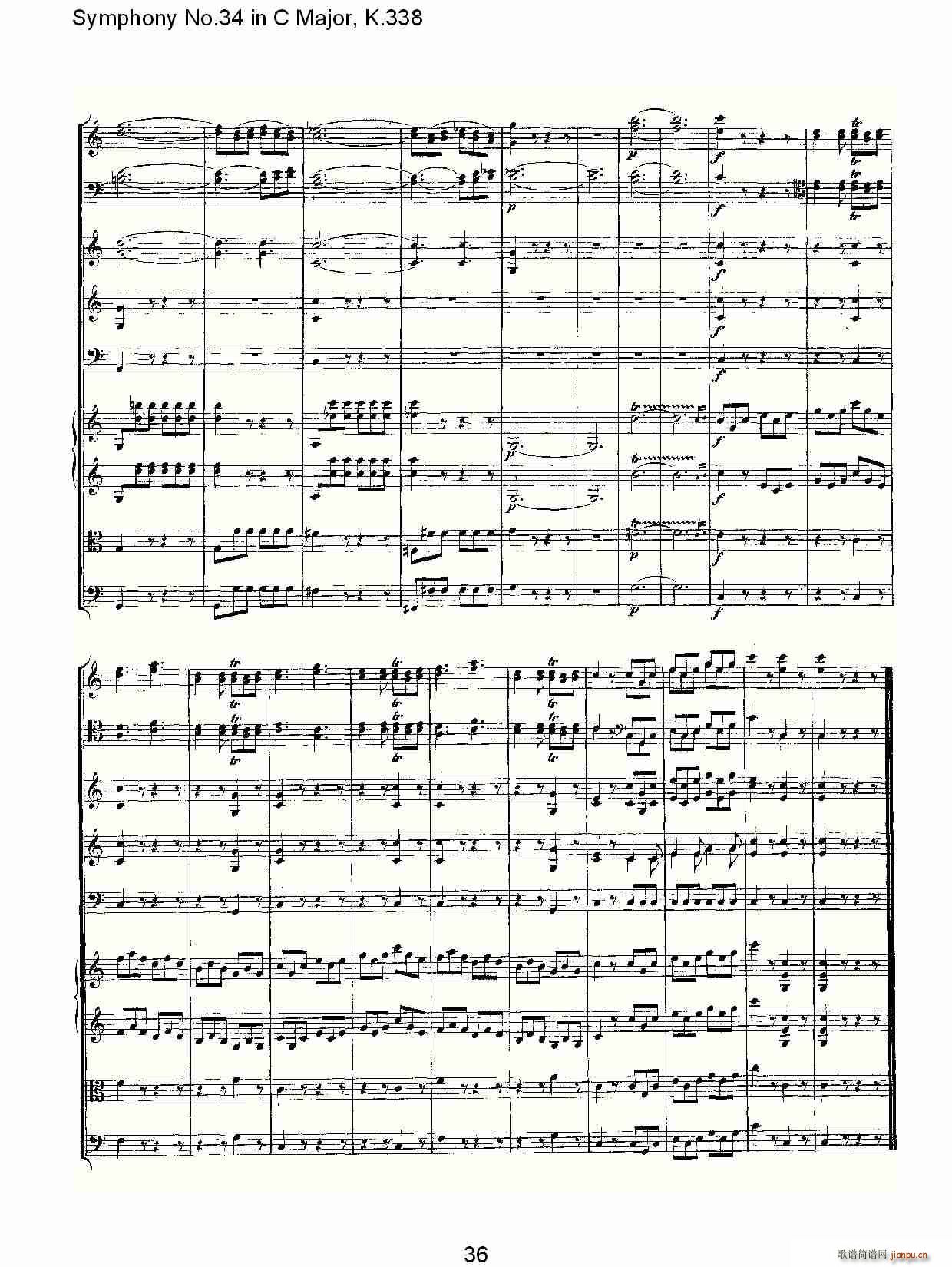 Symphony No.34 in C Major, K.338(十字及以上)36