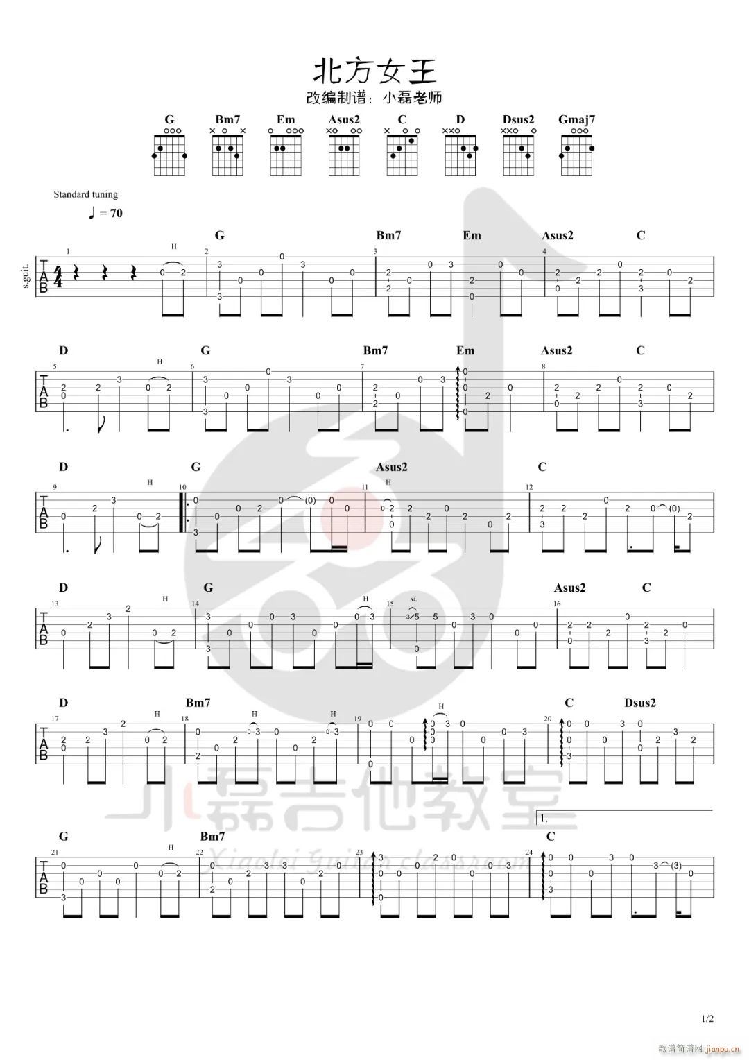北方女王指弹 吉他独奏(吉他谱)1