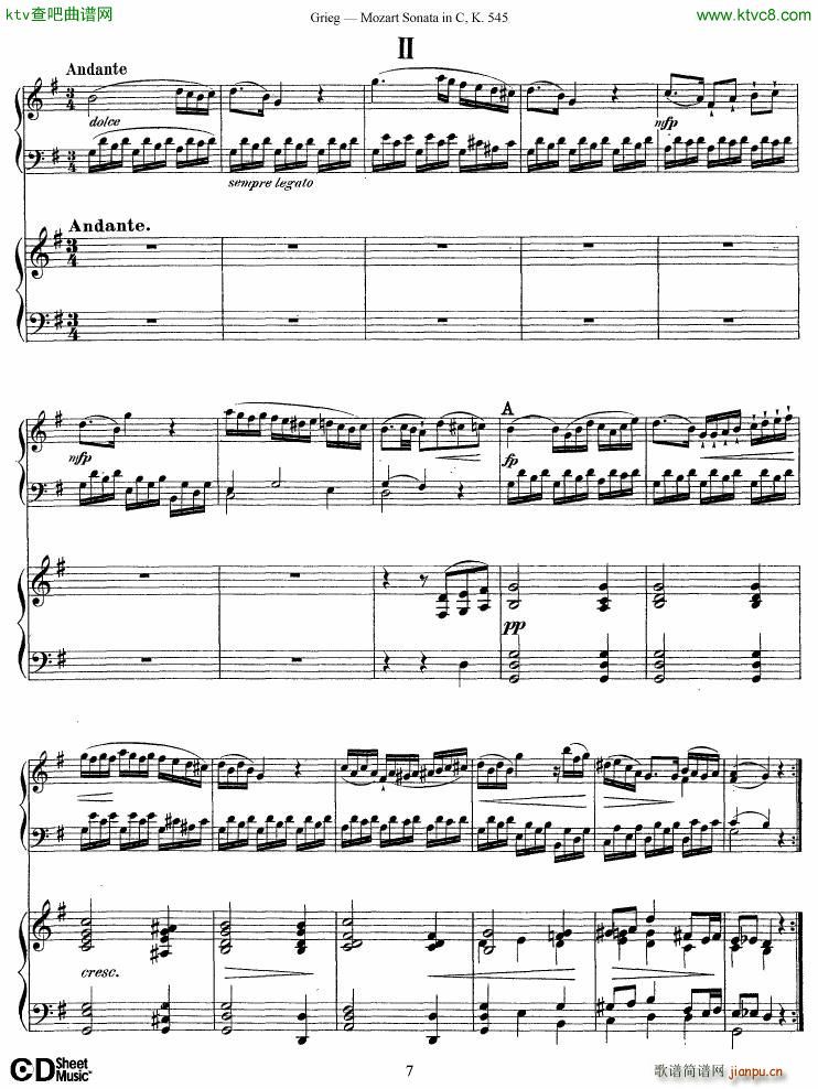 Grieg Mozart sonata KV545 2 pianos(钢琴谱)7