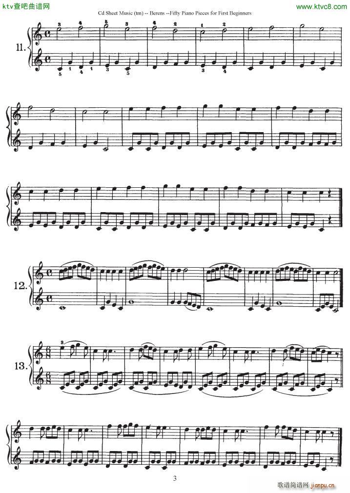 Berens op 70 50 Piano Pieces for Beginners(钢琴谱)3