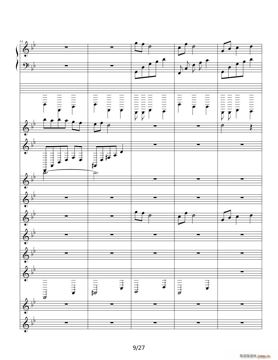 伴奏 降B调(钢琴谱)9