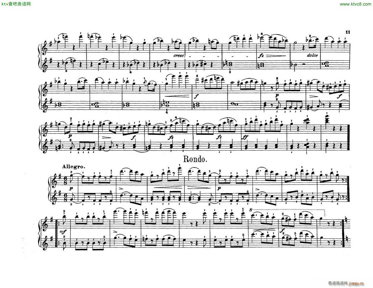 Anton Diabelli Sonates Mignonnes Op 150 Rondeau(钢琴谱)14